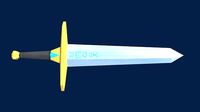 Low poly stylized fantasy runic sword 3D model