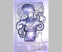 NHl RedWings 3D STL model for CNC 3d printer and ArtCam 3D model
