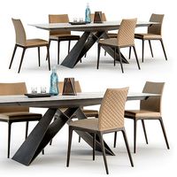 Cattelan Italia Arcadia couture chair Premier table set