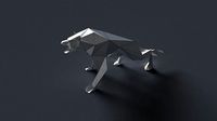 low-poly 3D printer model wolf