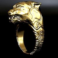 lion ring for finger  rady to printing