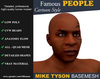 Low poly Character Cartoon Basemesh - Mike Tyson