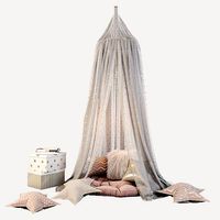 Children canopy and decor in pink colors