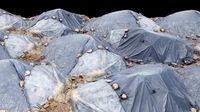 Plasic Trash Hill with Rock Sides