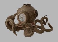 Steampunk octopus clock
