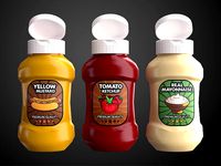 Cartoon Sauce Bottles