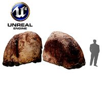 Realistic Rocks 05- UE4 Asset and FBX Files Low-poly 3D model
