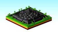 Cartoon Low Poly Borobudur Temple
