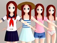 T pose nonrigged model of Takagi-san anime girl