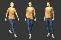 Rigged Lowpoly Female Character - Victoria