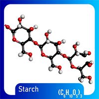 Starch Chain 3D Model C6H10O5 3