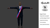 Haiti Black President Jovenel Moise Low Poly Rigged AR VR Game