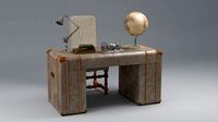old desk 19 century with extra object