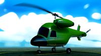 Rigged low poly cartoon helicopter