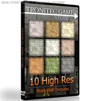 10 High Res Block Wall Textures 3D Model