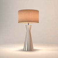 Chelsom Ceramic Art Ribbed Table Lamp Pebble CA33
