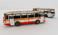 Old rusty city bus LAZ 695 low-polygon 3D model