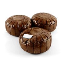 Moroccan leather pouffe