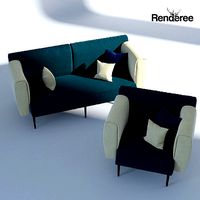 Fabric Sofa Set with Pillows
