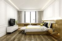 minimal modern bedroom suite in hotel
