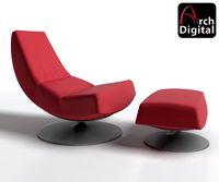 Olivier Chair and ottoman 3D Model