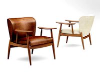 CB2 Troubadour  wood frame chair