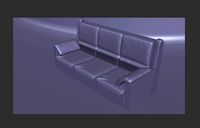 Leather sofa low poly