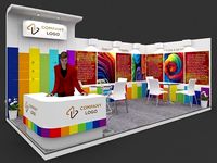 Exhibition stall 3d model 6x3 mtr Color-Dye Booth