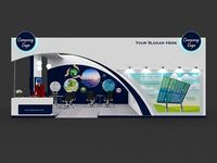 Exhibition stall 3d model 9x5 mtr 2sides open Stand