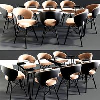 Oslo Six Seater Dining Table Chair Set