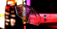 Umbrella in Water Drops