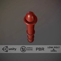Barrier Bollard pack 5 Red v2