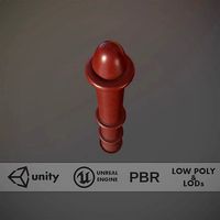 Barrier Bollard pack 5 Red v1
