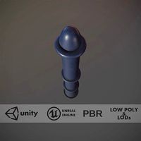 Barrier Bollard pack 5 Blue v2