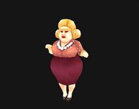Fat Old Lady - lowpoly woman character
