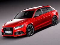 Red Audi RS6 Avant 2015