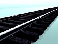 Railway track woody sleepers