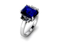Sapphire and cadis three stone ring  | 3D
