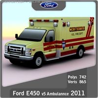 Ford E450 Ambulance v5 3D Model