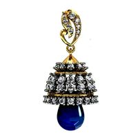 Diamond Jhumki Earrings For Ladies | 3D