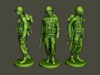 American soldier ww2 walk A2 | 3D