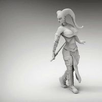 Tattoo Female Space Warrior | 3D