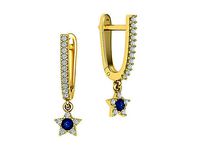 Hanging star Earrings 3d model  | 3D