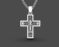 Chi Rho two sided Cross with optional enamel layer | 3D