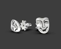 Mask stud earrings Comedy | 3D