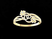 1512 Diamond Flower Bangle | 3D