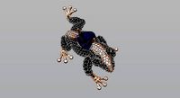 Jewel Frog Sculpture Diamond Sapphire Emerald stones cut round | 3D