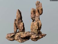 Low poly Cave Brown Rock Modular r2