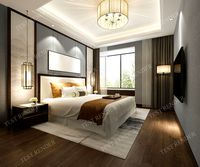 luxury modern bedroom suite in hotel