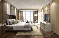 luxury modern bedroom suite in hotel